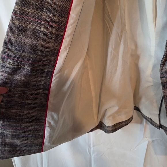 White House Black Market Women's Multicolor Plaid Blazer Preppy College Career - Picture 9 of 15